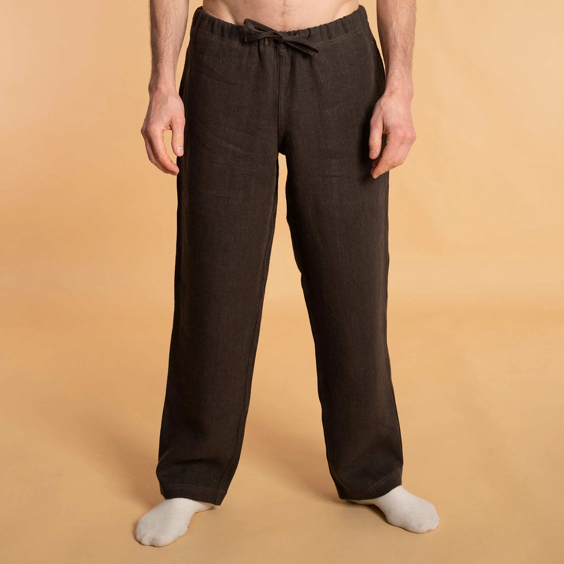 100% Organic Hemp Unisex Drawstring Beach Lounge Pants (OC Thread, Organic Elastic Option, 100% Biodegradable)
