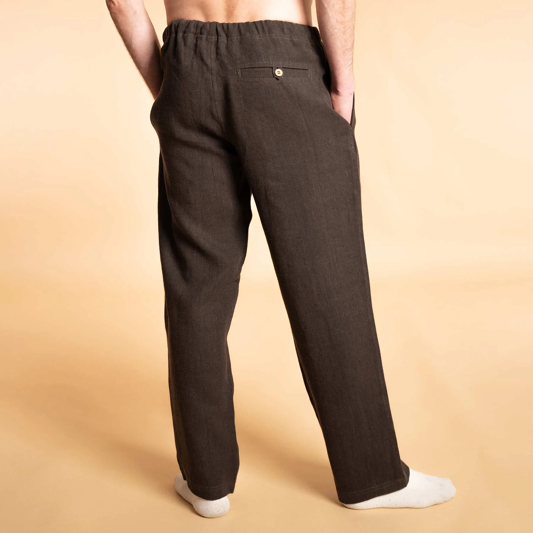 100% Organic Hemp Unisex Drawstring Beach Lounge Pants (OC Thread, Organic Elastic Option, 100% Biodegradable)