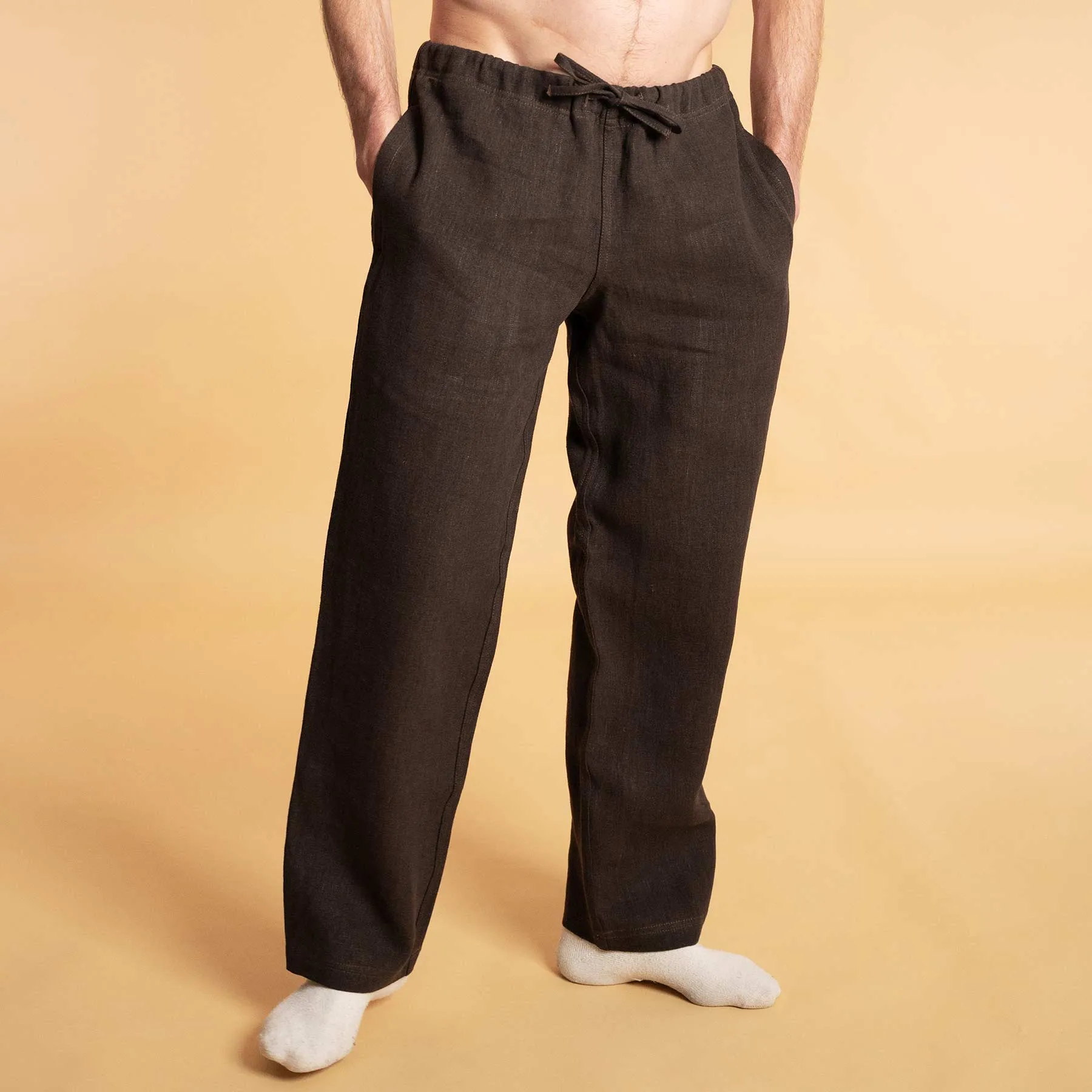 100% Organic Hemp Unisex Drawstring Beach Lounge Pants (OC Thread, Organic Elastic Option, 100% Biodegradable)