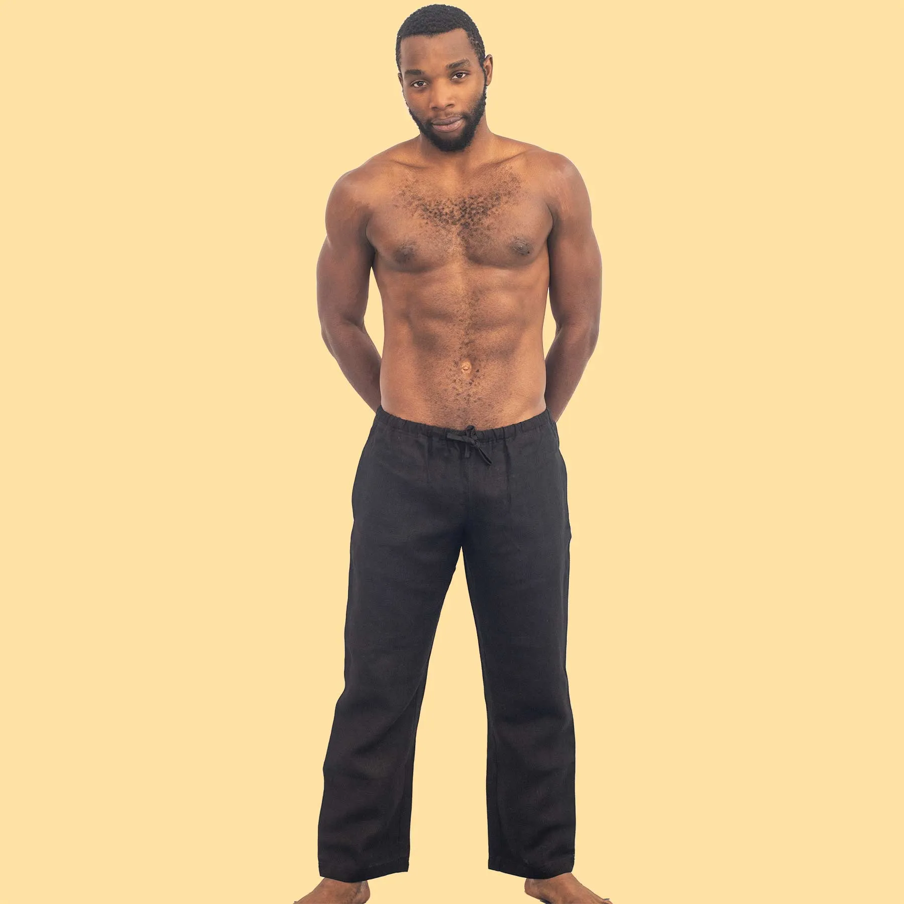 100% Organic Hemp Unisex Drawstring Beach Lounge Pants (OC Thread, Organic Elastic Option, 100% Biodegradable)