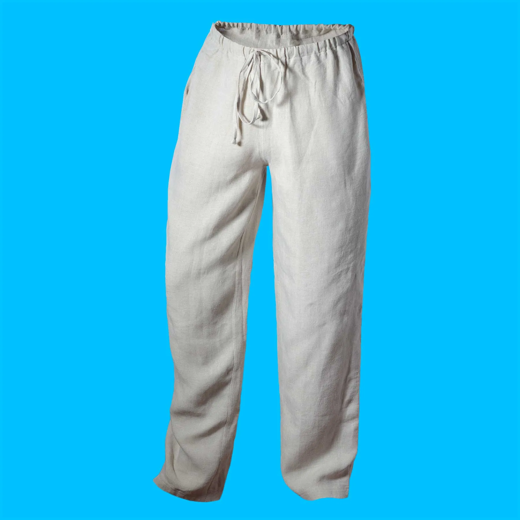 100% Organic Hemp Unisex Drawstring Beach Lounge Pants (OC Thread, Organic Elastic Option, 100% Biodegradable)