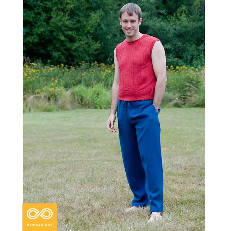 100% Organic Hemp Unisex Drawstring Beach Lounge Pants (OC Thread, Organic Elastic Option, 100% Biodegradable)
