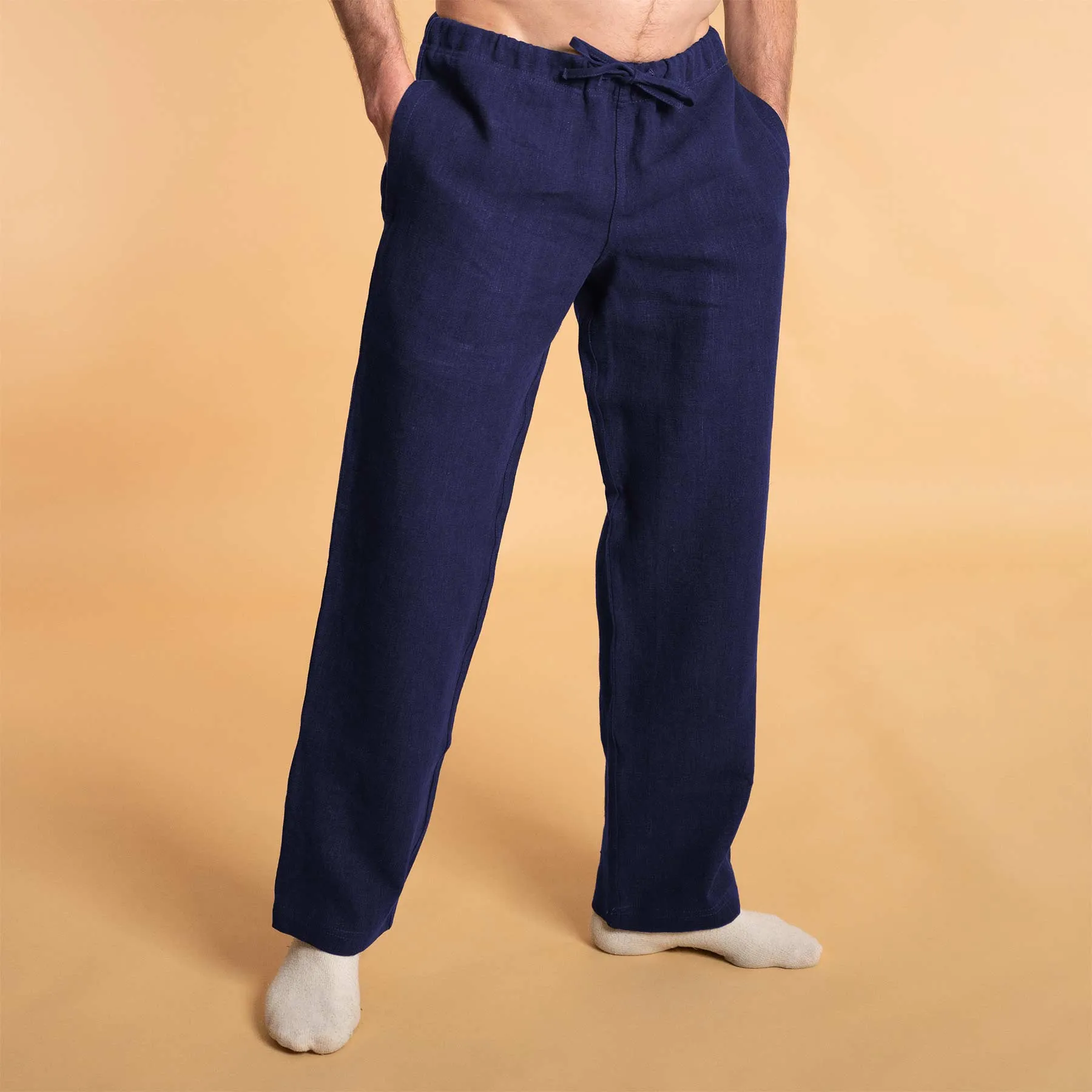 100% Organic Hemp Unisex Drawstring Beach Lounge Pants (OC Thread, Organic Elastic Option, 100% Biodegradable)