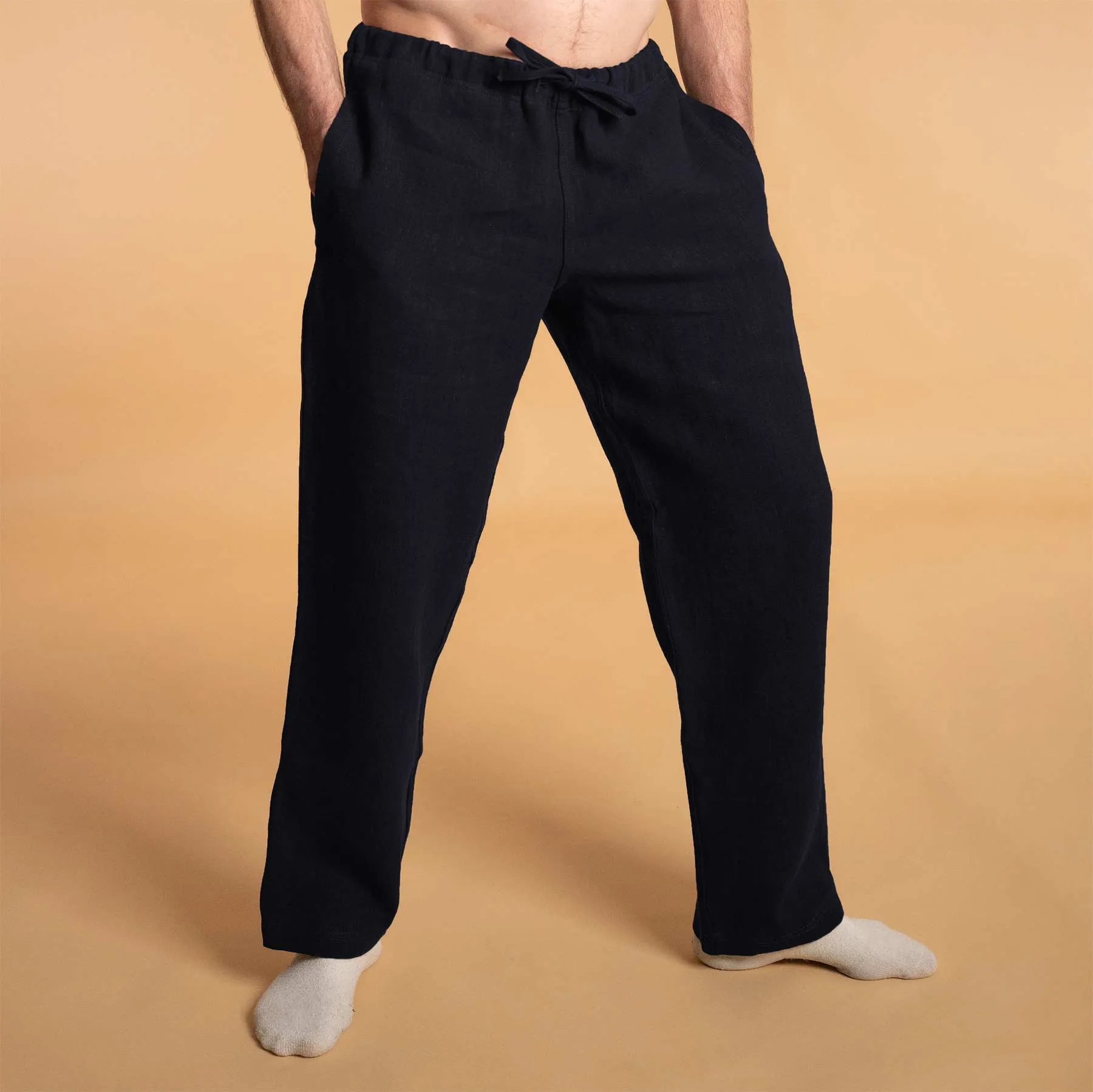 100% Organic Hemp Unisex Drawstring Beach Lounge Pants (OC Thread, Organic Elastic Option, 100% Biodegradable)