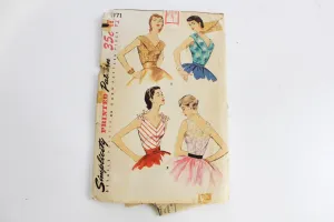 1950s Womens Set of Blouses Simplicity 1171, Bust 34