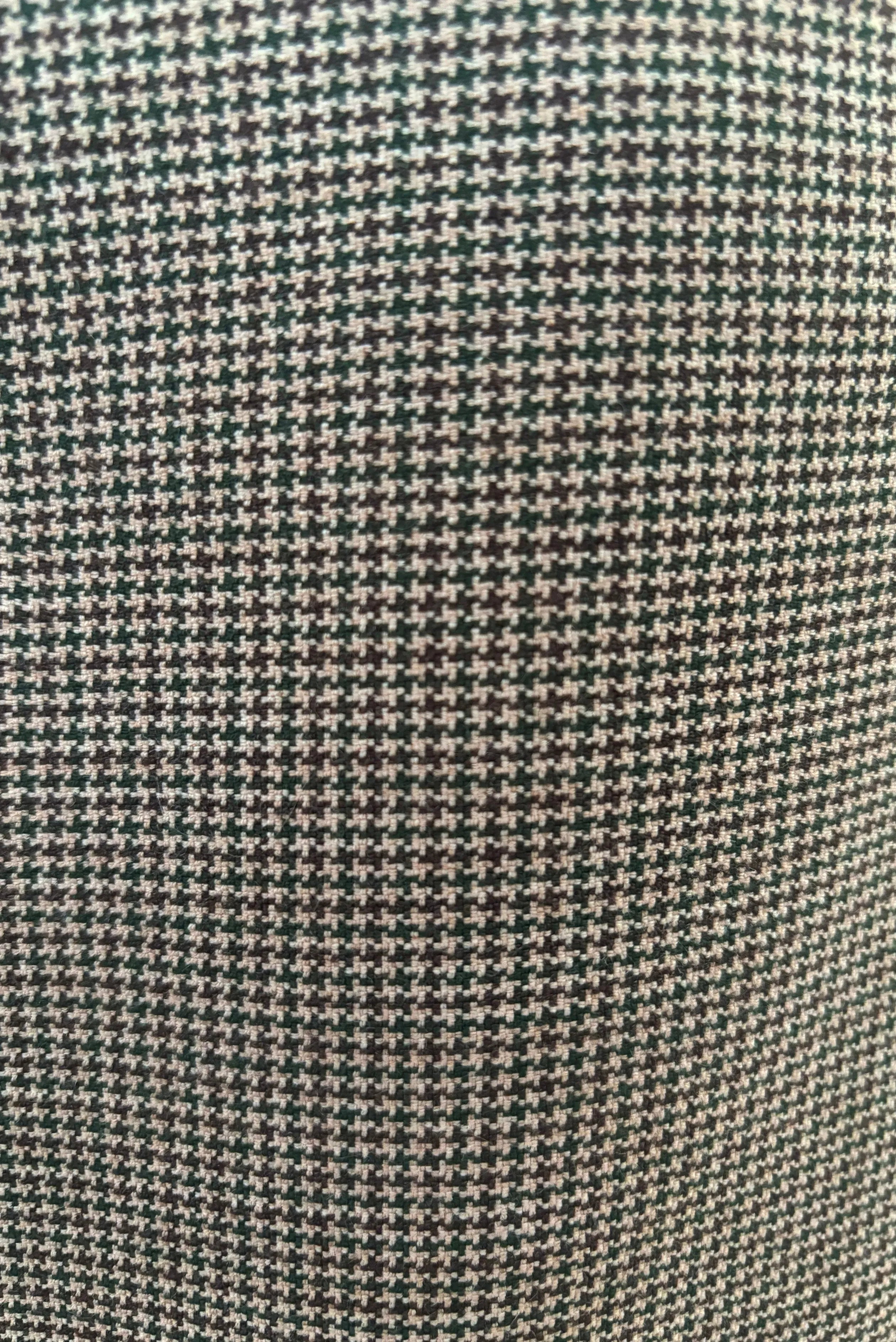 1990s Vintage Brown and Green Houndstooth Pencil Skirt by Chaiken and Capone, Small to Medium