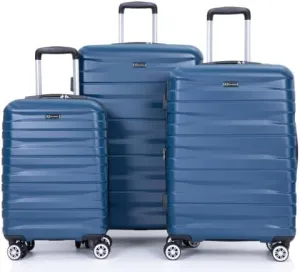 3-Piece Hardshell Luggage Set, Dark Blue, 21/25/29 Inch Expandable Suitcases, TSA Lock, Spinner Wheels