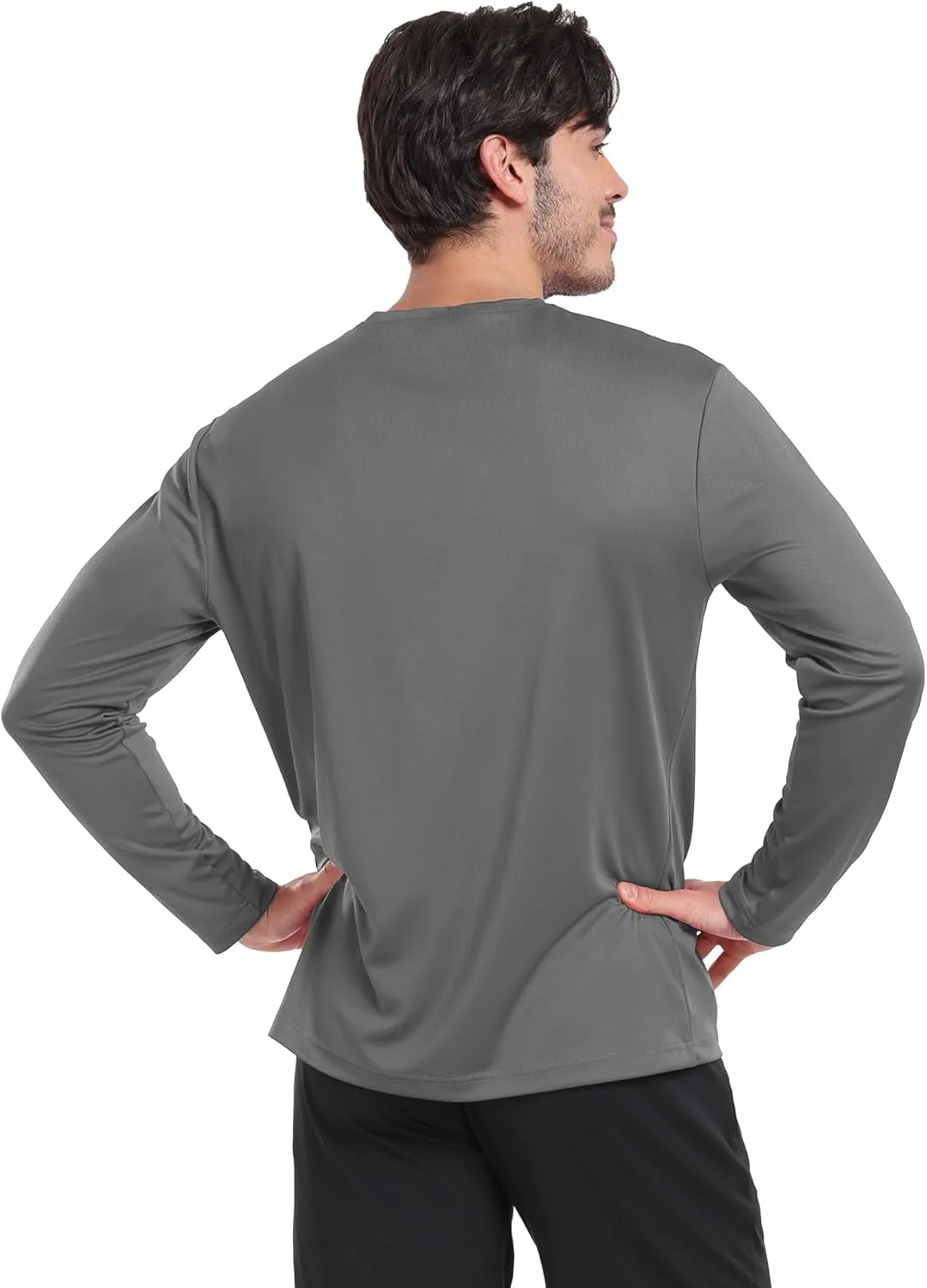 4 Pack Mens Quick Drying Sun Protection Long Sleeve Shirts Moisture Wicking Workout Shirt Performance Tee Shirts