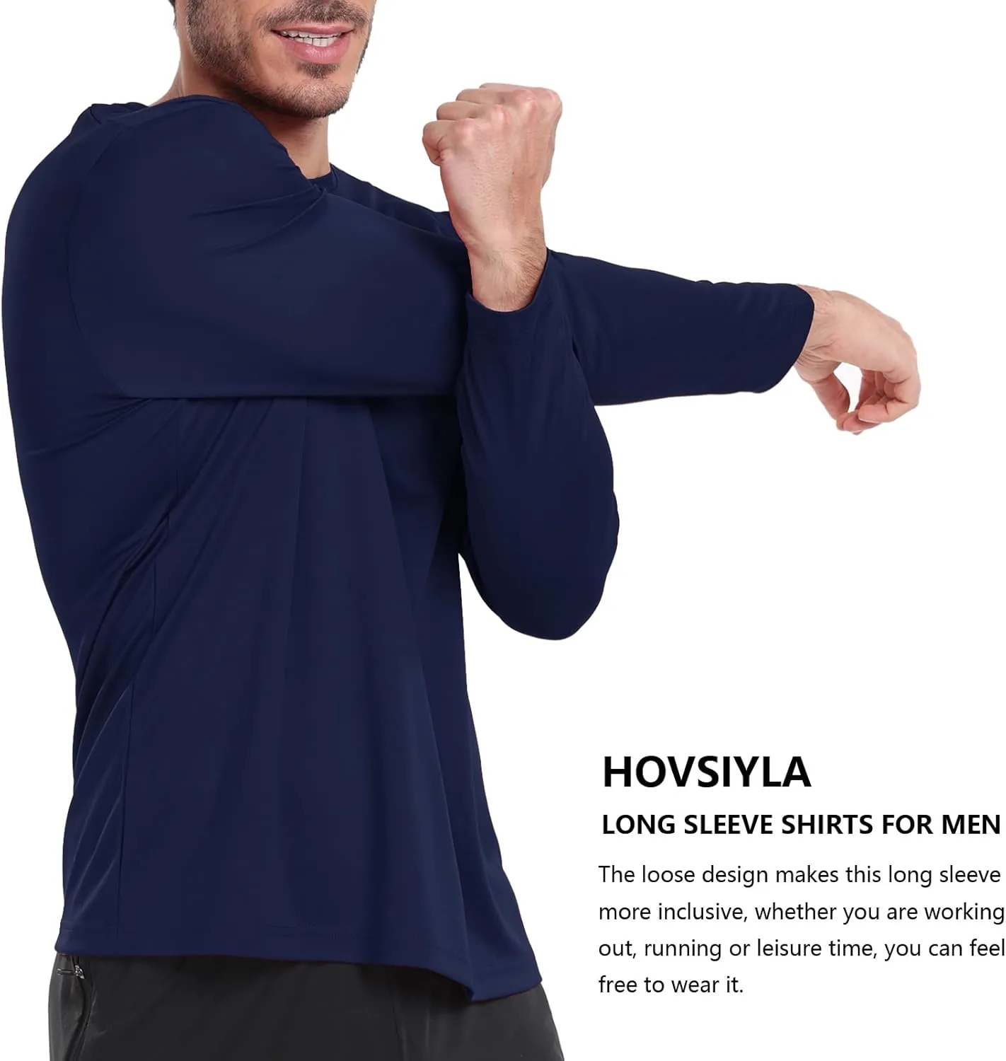 4 Pack Mens Quick Drying Sun Protection Long Sleeve Shirts Moisture Wicking Workout Shirt Performance Tee Shirts