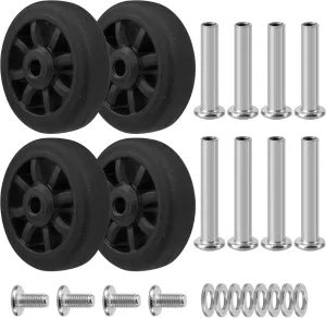 4pcs Luggage Wheels Replacement OD 50mm, Suitcase Swivel Casters, Wear Resistant Rubber Repair Wheel Black, PF08