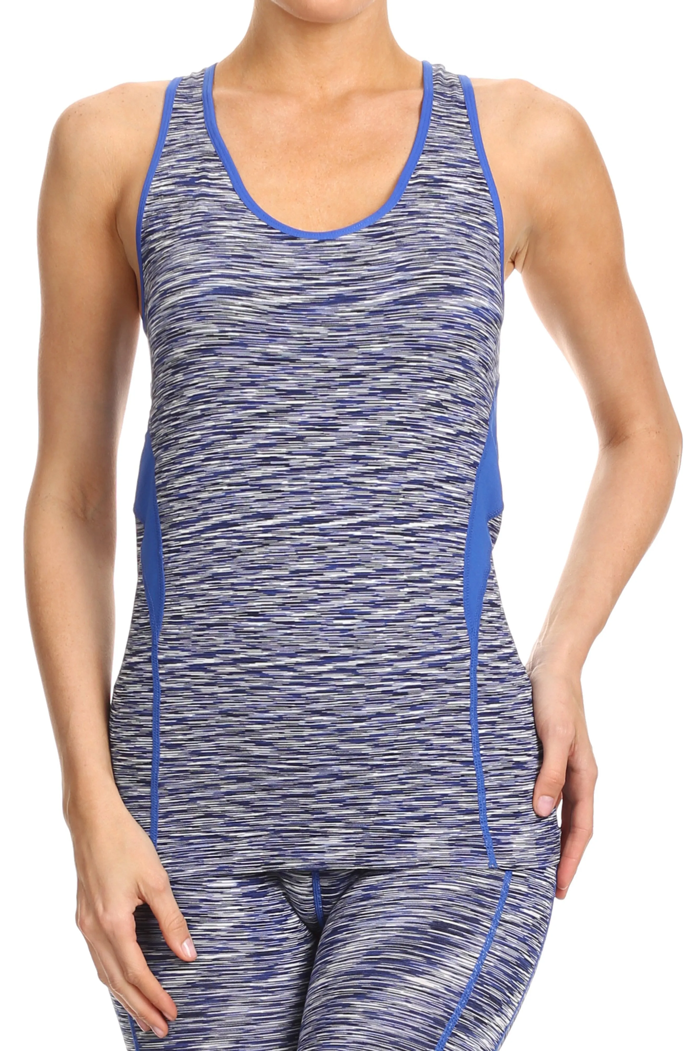 Active Cut Out Back Space Dyed Tank Top