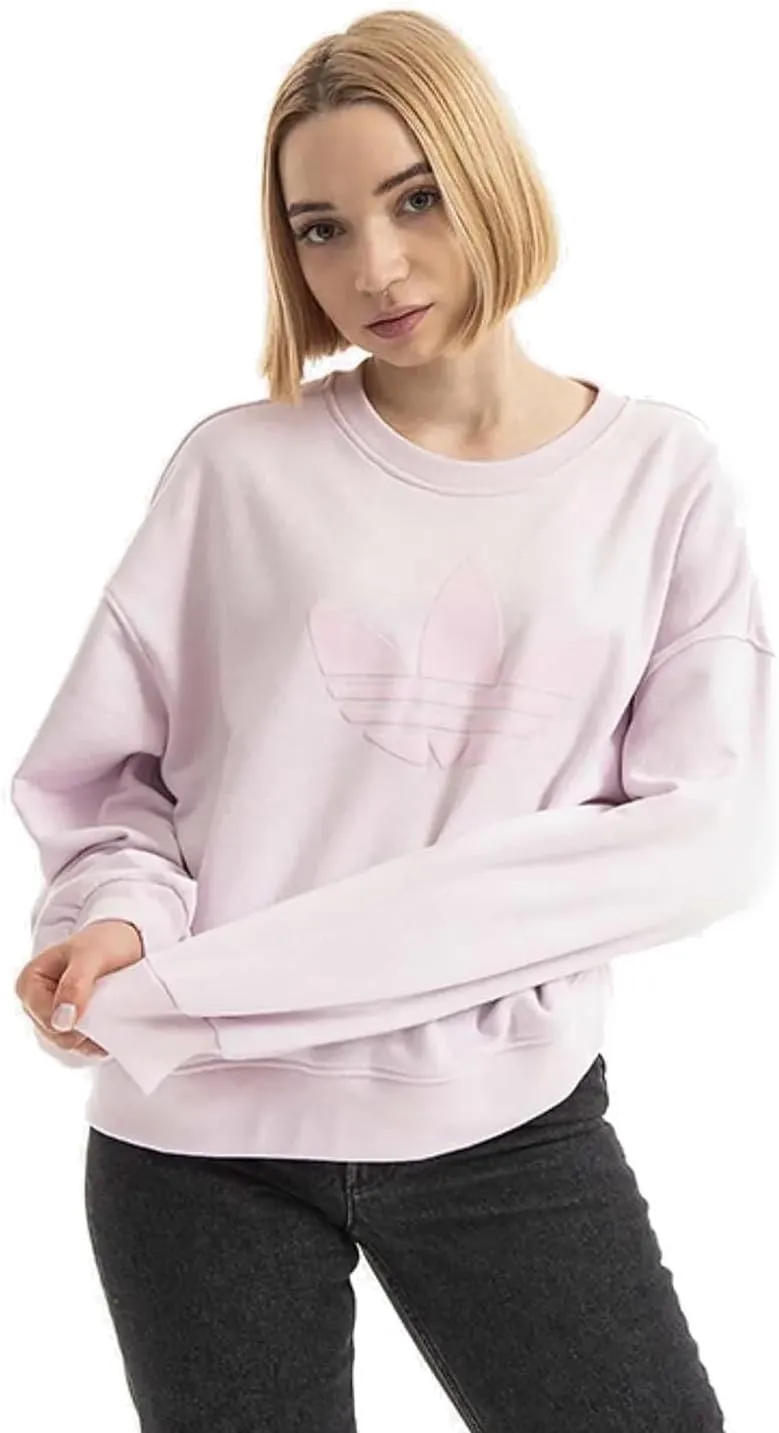 adidas Originals Womens Crew Pullover Sweatshirt, Almost Pink