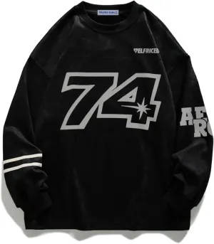 Aelfric Eden Oversized Crewneck Sweatshirts for Men Vintage Graphic Pullover Loose Fit Streetwear Long Sleeve Top