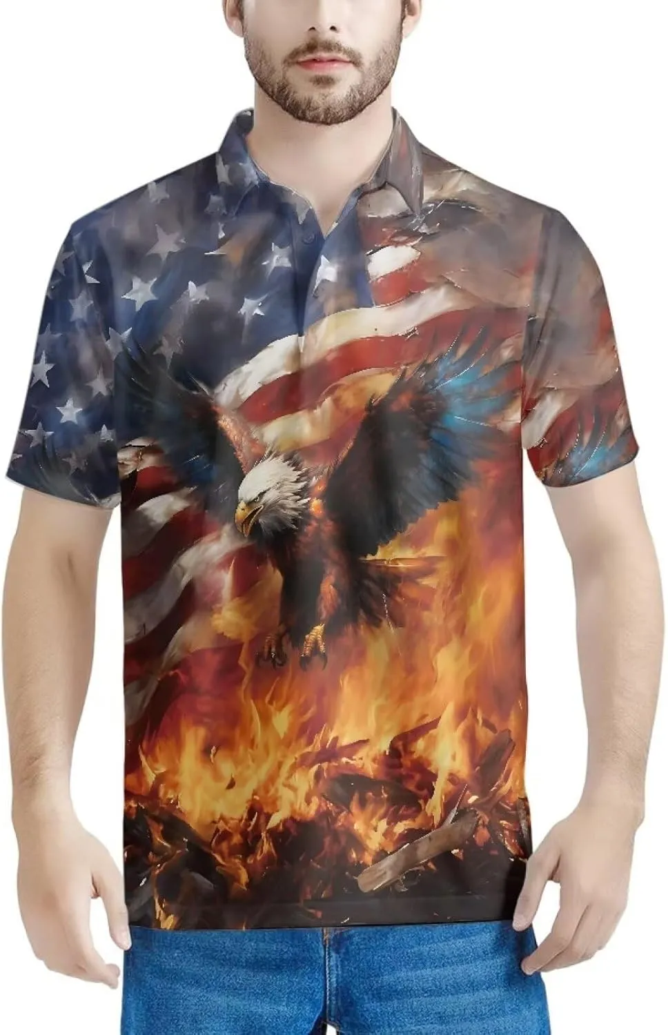 AFPANQZ Men's Casual Shirts Golf Tee Button Down Short Sleeve Casual Sports Shirts Halloween Christmas Party Outfit