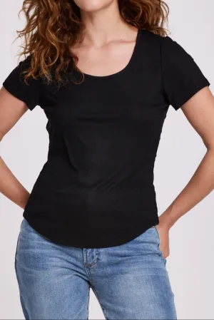 AIMEE RIB TEE BLACK