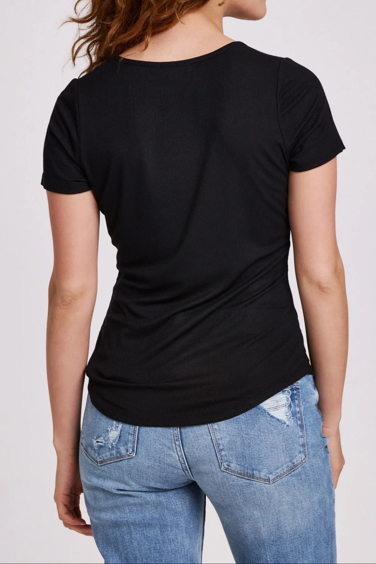 AIMEE RIB TEE BLACK