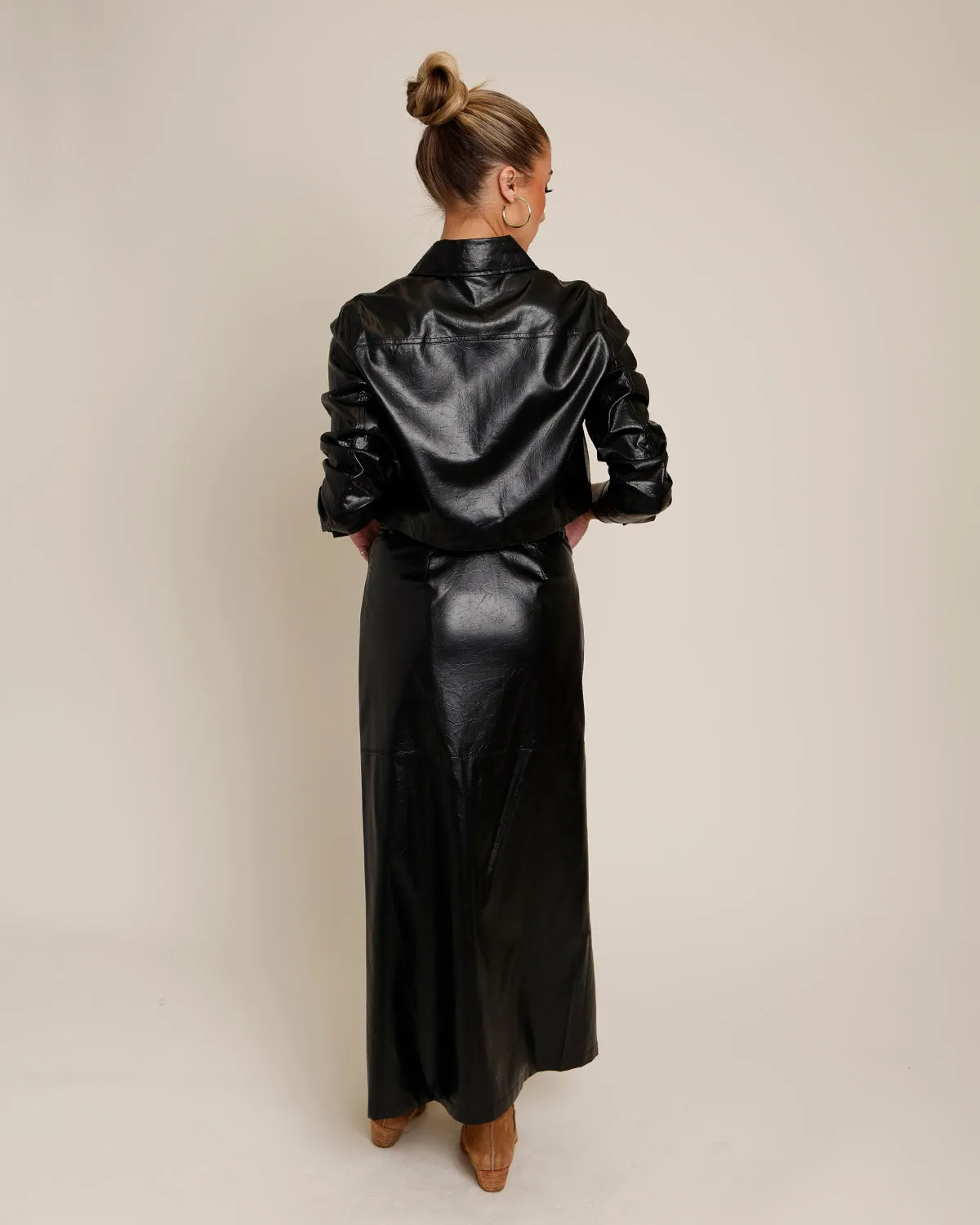 ALEXIS LEATHER PENCIL SKIRT