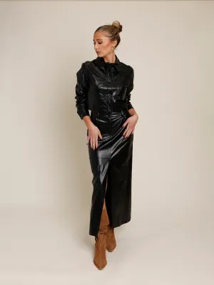 ALEXIS LEATHER PENCIL SKIRT