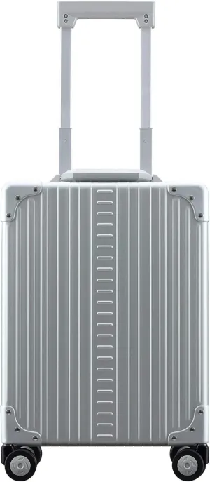 All Aluminum Lightweight 20" Business Laptop Briefcase - Vertical Open Carry-On, TSA Approved Suitcase, Four 360 spinner wheels, Compartment, Hard Side Cabin Bag for Travel & Business (Platinum)