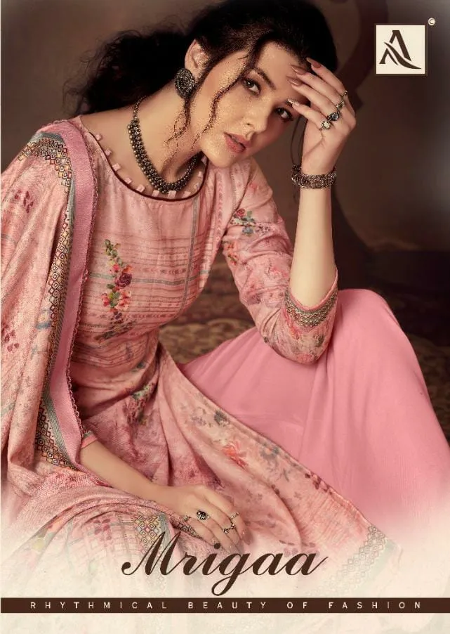 Alok Suit Presents Mrigaa Pure Pashmina Printed Fancy Designer Salwar Kameez