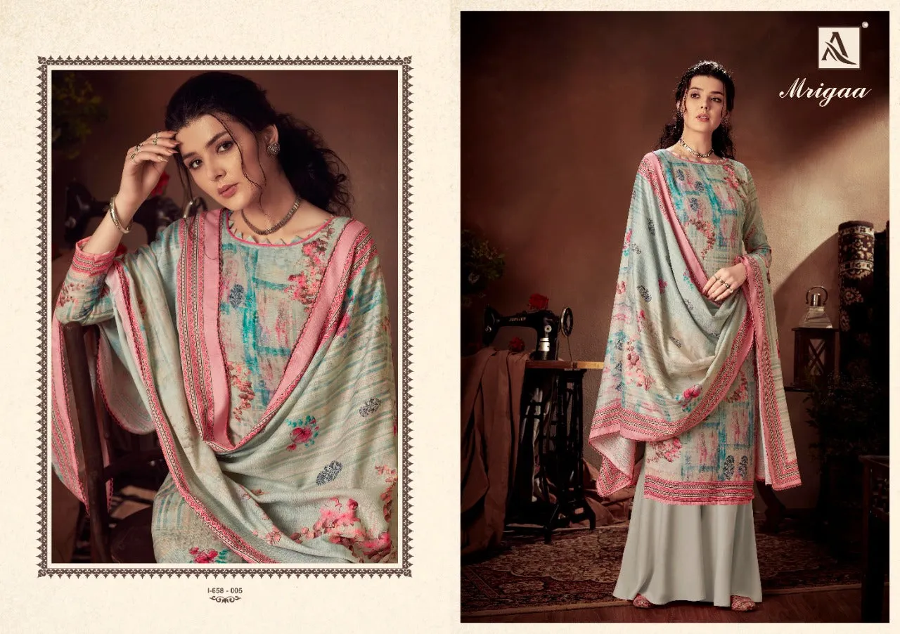 Alok Suit Presents Mrigaa Pure Pashmina Printed Fancy Designer Salwar Kameez