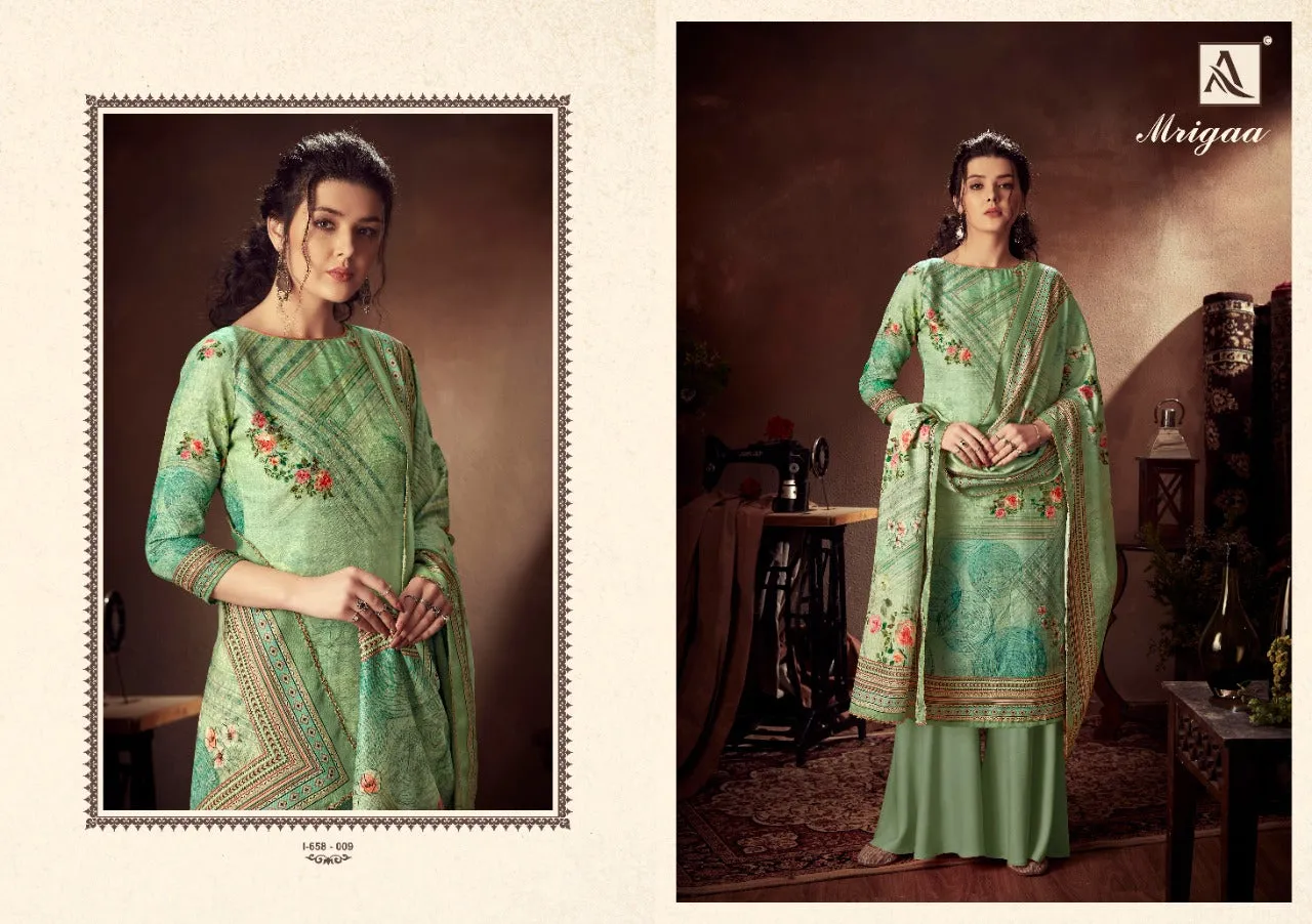 Alok Suit Presents Mrigaa Pure Pashmina Printed Fancy Designer Salwar Kameez