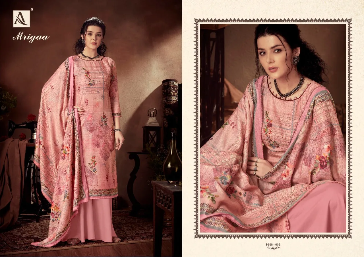 Alok Suit Presents Mrigaa Pure Pashmina Printed Fancy Designer Salwar Kameez