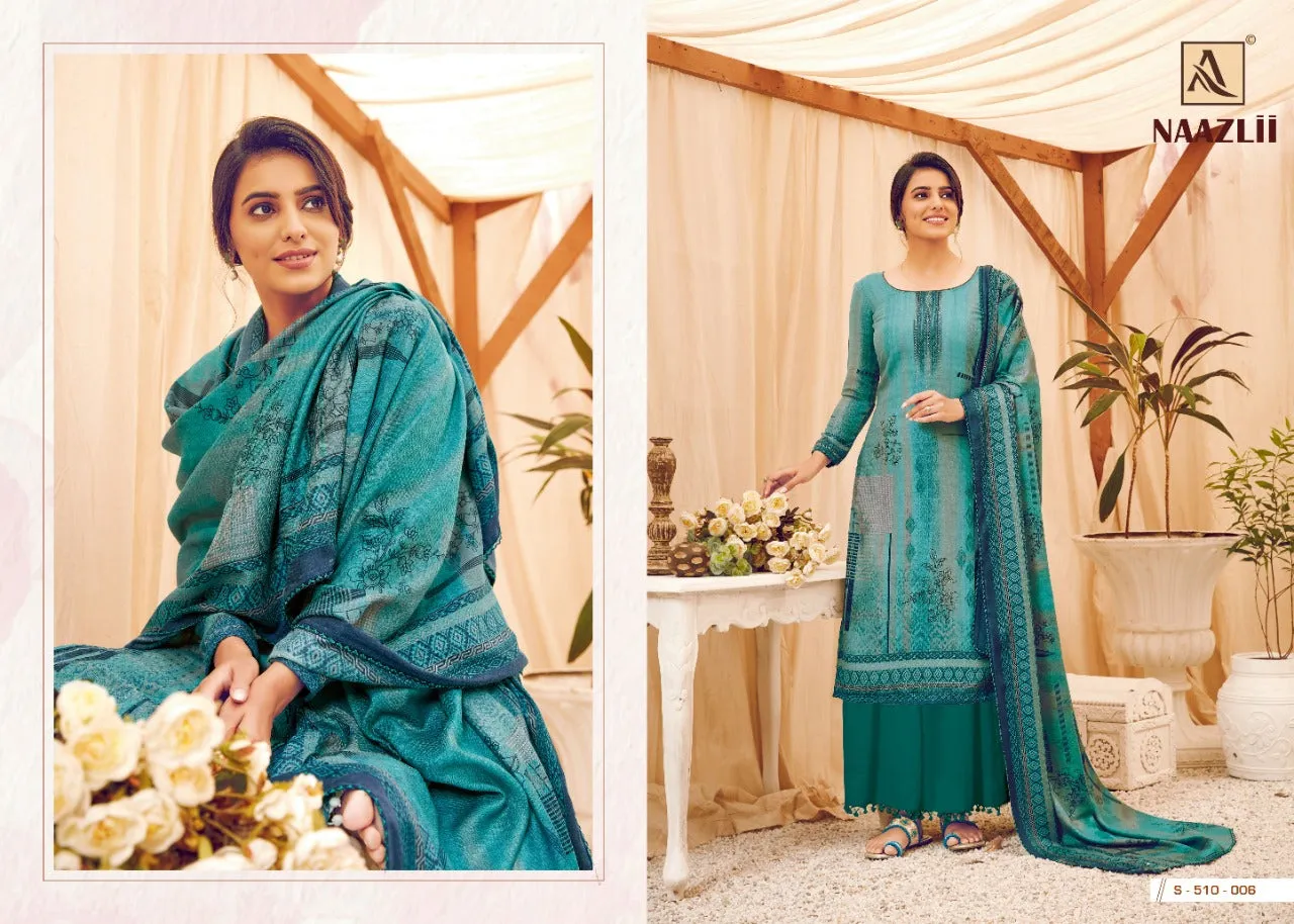 Alok Suit Presents Naazlii Pure Pashmina Printed Casual Wear Salwar Kameez