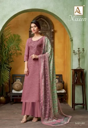 Alok Suit Presents Nazm Pashmina Printed Embroidery Work Fancy Designer Salwar Kameez