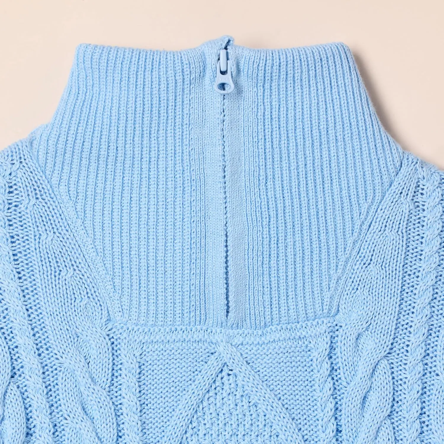 Amazon Essentials Boys and Toddlers' Quarter-Zip Cable-Knit Relaxed-Fit Sweater