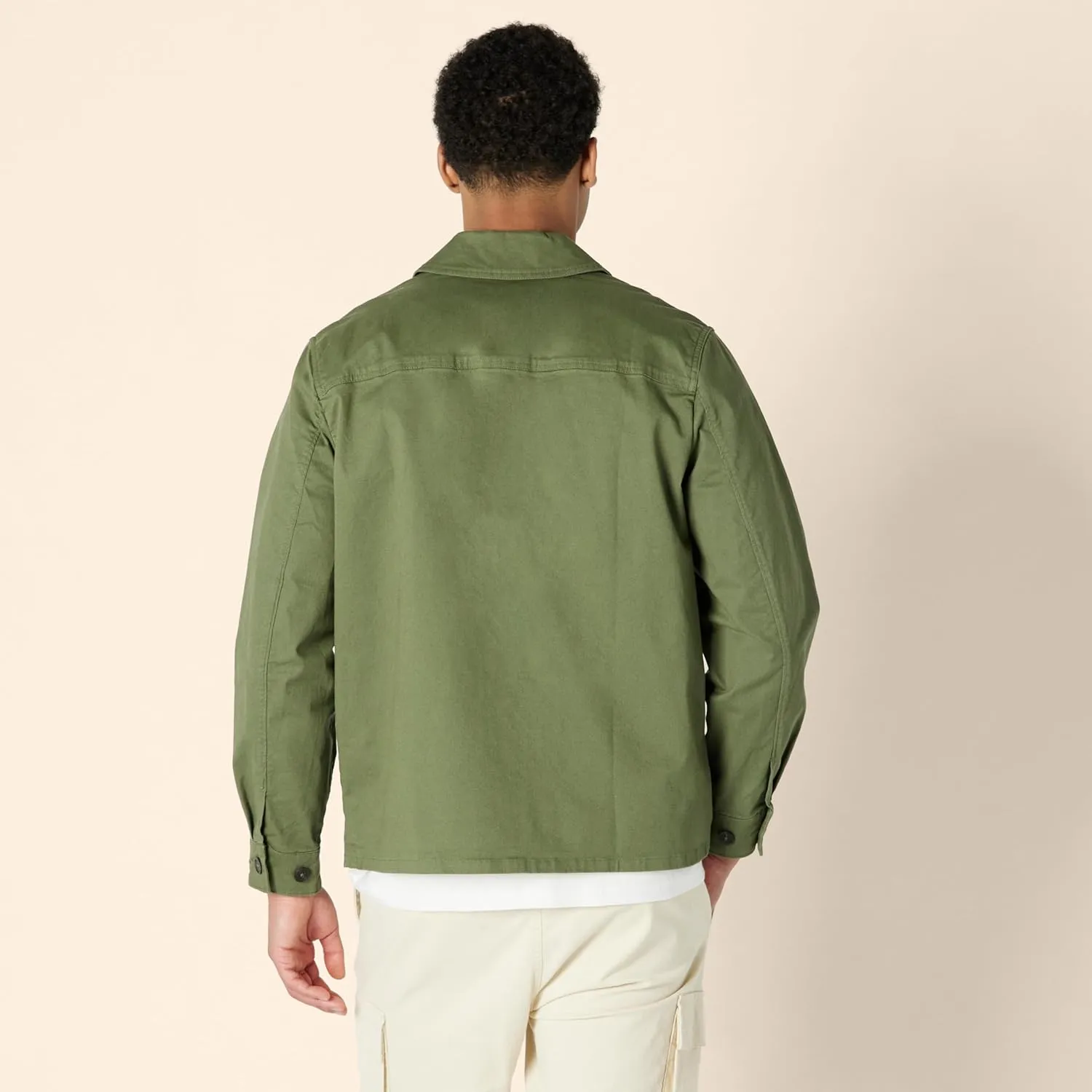 Amazon Essentials Men's Relaxed-Fit Stretch Cotton Utility Jacket