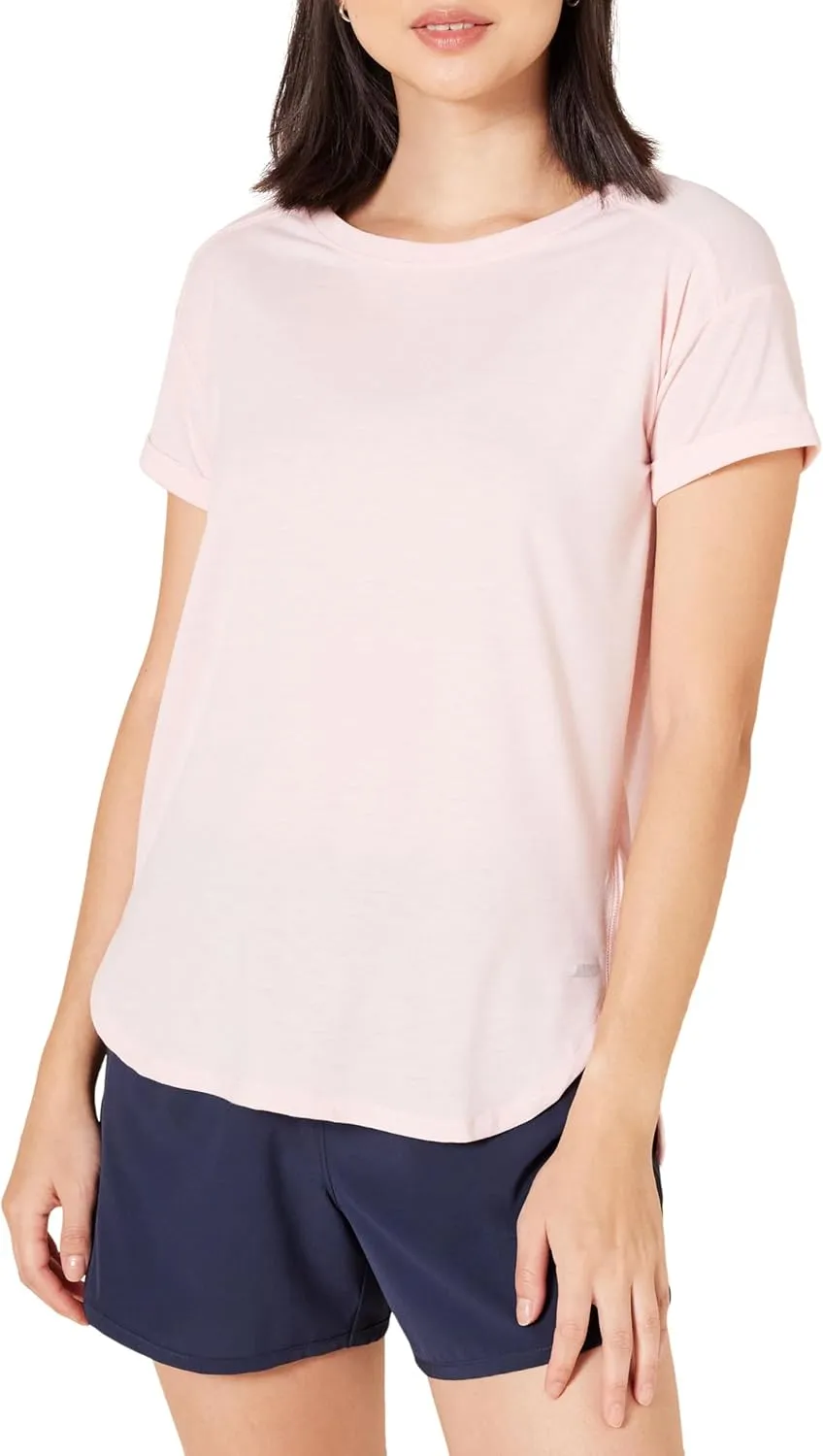 Amazon Essentials Women's Studio Relaxed-Fit Lightweight Crewneck T-Shirt (Available in Plus Size), Multipacks