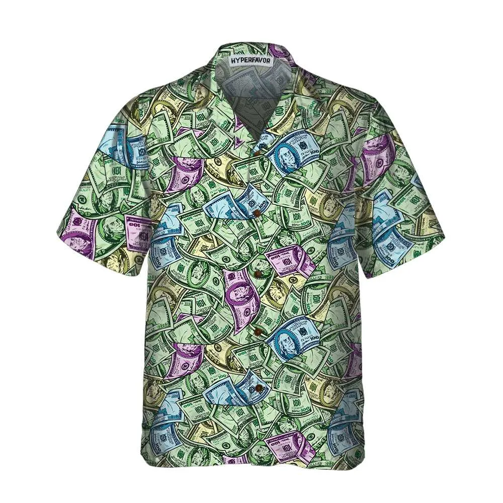 American Currency Banknotes Seamless Pattern Dollar Hawaiian Shirt, Funny Money Aloha Shirt Gift For Men