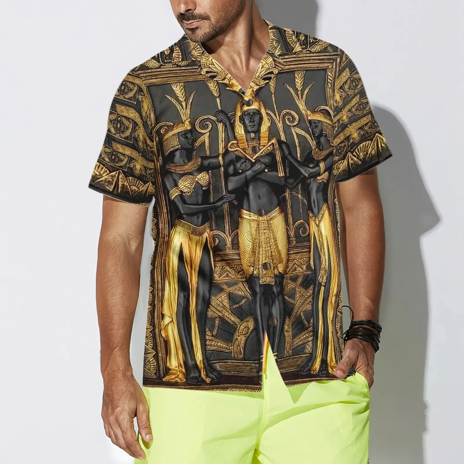Ancient Egypt Pharaoh Hawaiian Shirt, Symbol Ancient Aloha Shirt For Men & Women, Best Gift For Husband, Wife, Boyfriend, Girlfriend