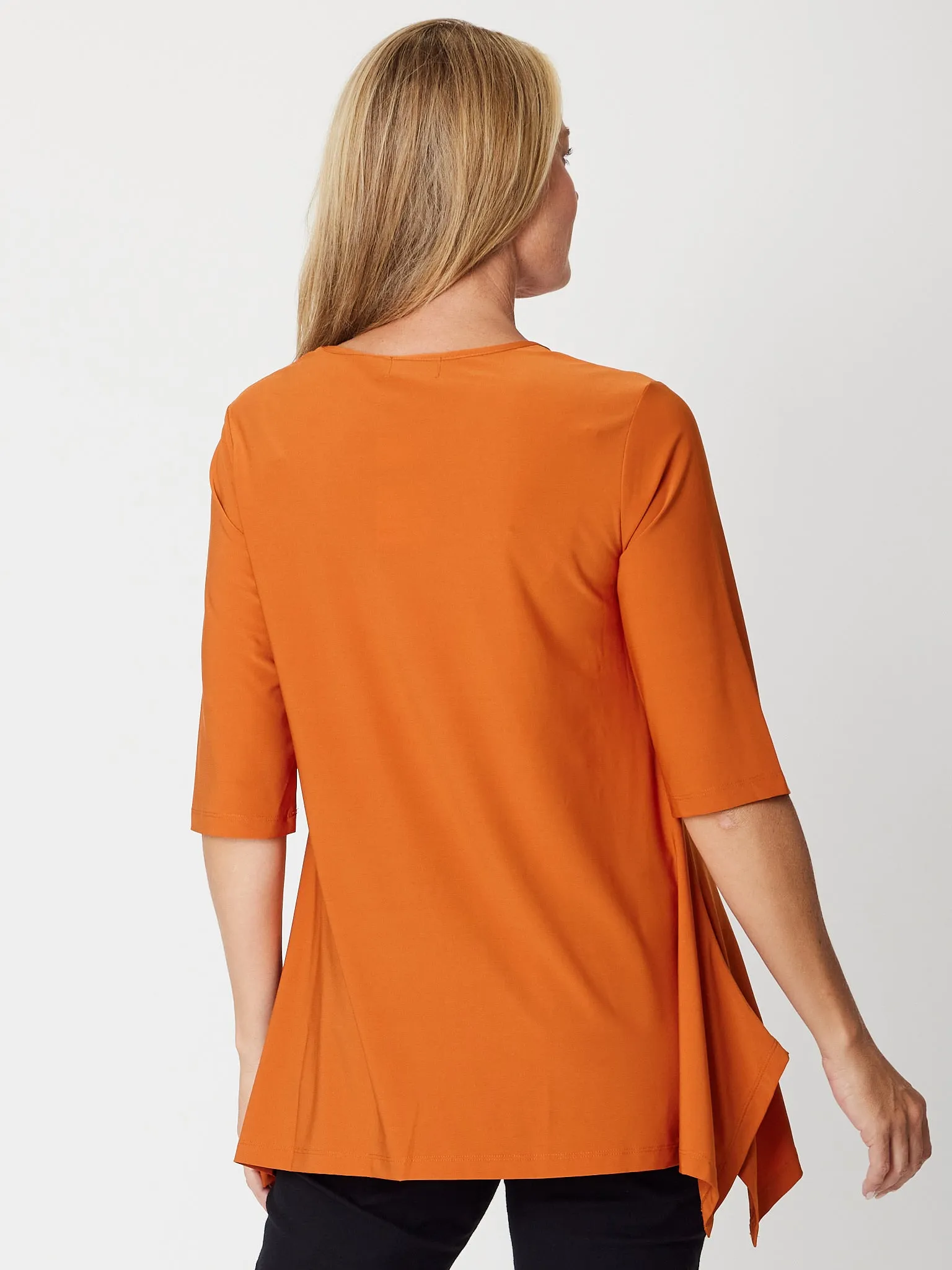 ANDREA VEE NECK MID SLV - Rust- 26355
