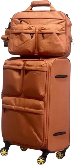 ANIIC Luggage Suitcases With Wheels Expandable Rolling Upright Luggage, 2-Piece Set,Spinner Wheels,TSA Lock For Travel Suitcase Spinner Luggages (Color : Orange, Size : 20in)
