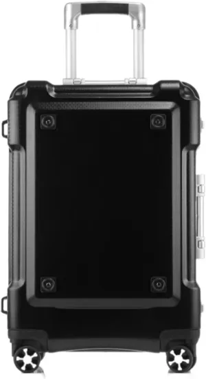 ANIIC Luggage Suitcases With Wheels Hard Shell Carry On Luggage With Aluminum Frame,No Zipper Suitcase,TSA Combination Lock Suitcase Spinner Luggages (Color : Black, Size : 20in)