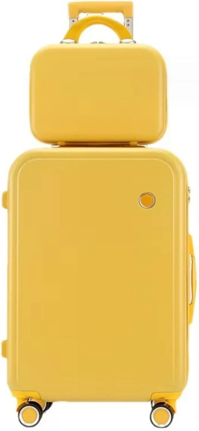 ANIIC Luggage Suitcases With Wheels Hardside Rugged Travel Suitcase Luggage With Spinner Wheels,Lightweight Carry-On Luggage Suitcase Spinner Luggages (Color : Yellow, Size : 26in)