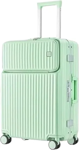 ANIIC Luggage Suitcases With Wheels Luggage Resistant Hard Luggage Aluminum Frame Carry On Luggage Security Lock Suitcase Suitcase Spinner Luggages (Color : Green, Size : 24in)