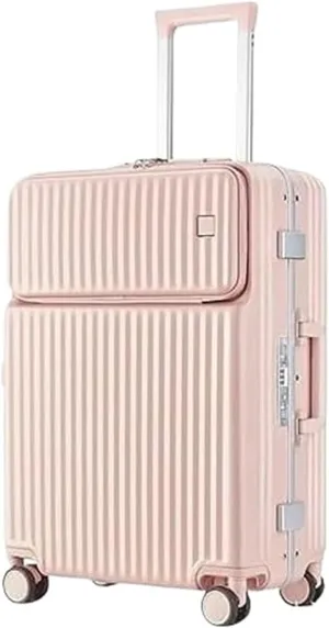 ANIIC Luggage Suitcases With Wheels Luggage Resistant Hard Luggage Aluminum Frame Carry On Luggage Security Lock Suitcase Suitcase Spinner Luggages (Color : Pink, Size : 24in)