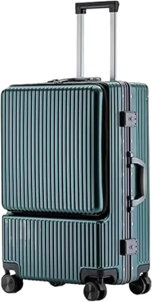 ANIIC Luggage Suitcases With Wheels Rechargeable Carry On Luggage With Wheels Dry And Wet Separation Design Checked Luggage Suitcase Spinner Luggages (Color : Green, Size : 20in)