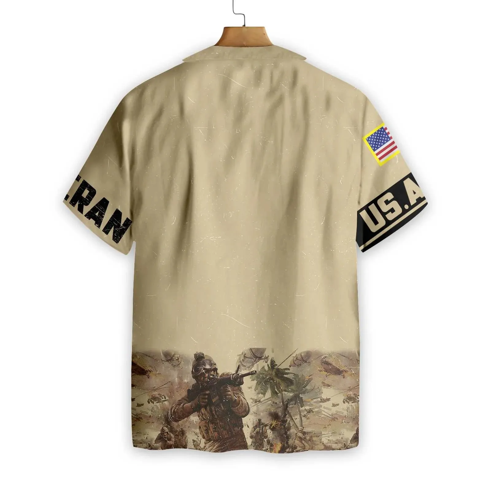 Army Veteran USA Flag Hawaiian Shirt, Home Of The Free Aloha Shirt For Men & Women, Best Gift For Summer, Husband, Wife, Boyfriend, Girlfriend