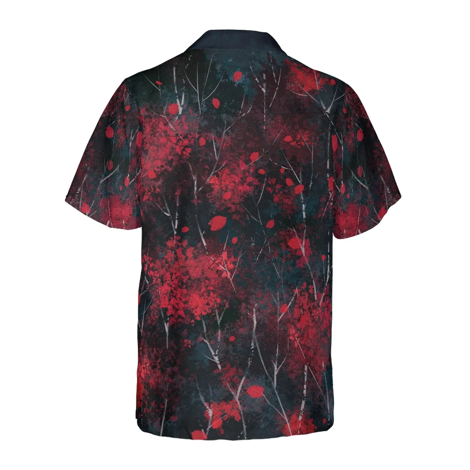 Artistic Gothic Skull Hawaiian Shirt, Black and Red Goth Aloha Shirt For Men, Best Gift For Summer, Husband, Boyfriend