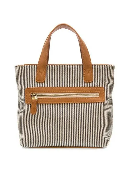 Audrey Pinstripe Carmen Canvas  Crossbody  - L8209-04  -  Women DEMIM