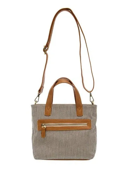Audrey Pinstripe Carmen Canvas  Crossbody  - L8209-04  -  Women DEMIM