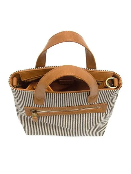 Audrey Pinstripe Carmen Canvas  Crossbody  - L8209-04  -  Women DEMIM