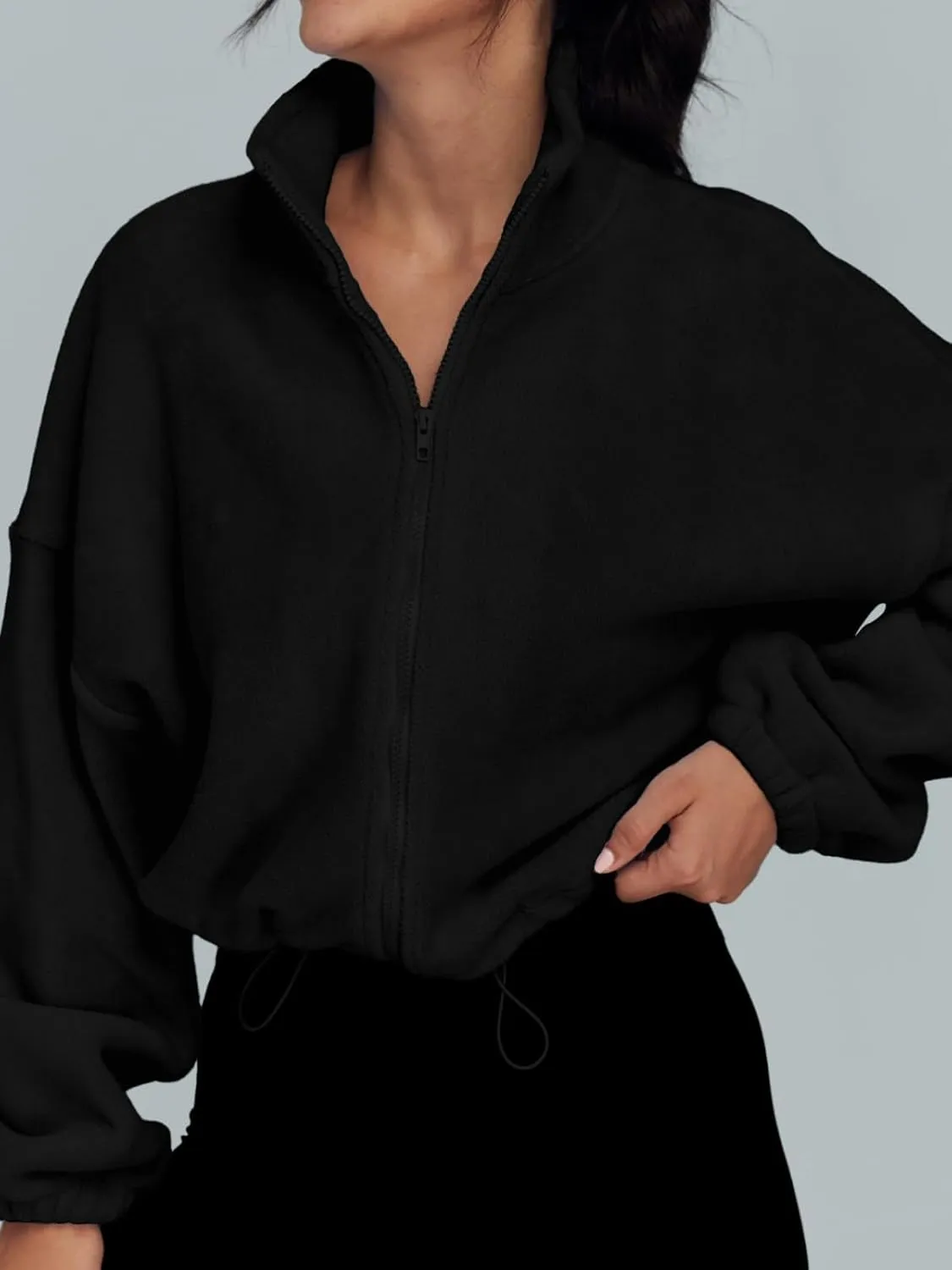 AUTOMET Womens Fleece Jackets Zip Up Oversized Sweatshirts Winter Clothes Long Sleeve Crop Sherpa Fall Outfits Fashion