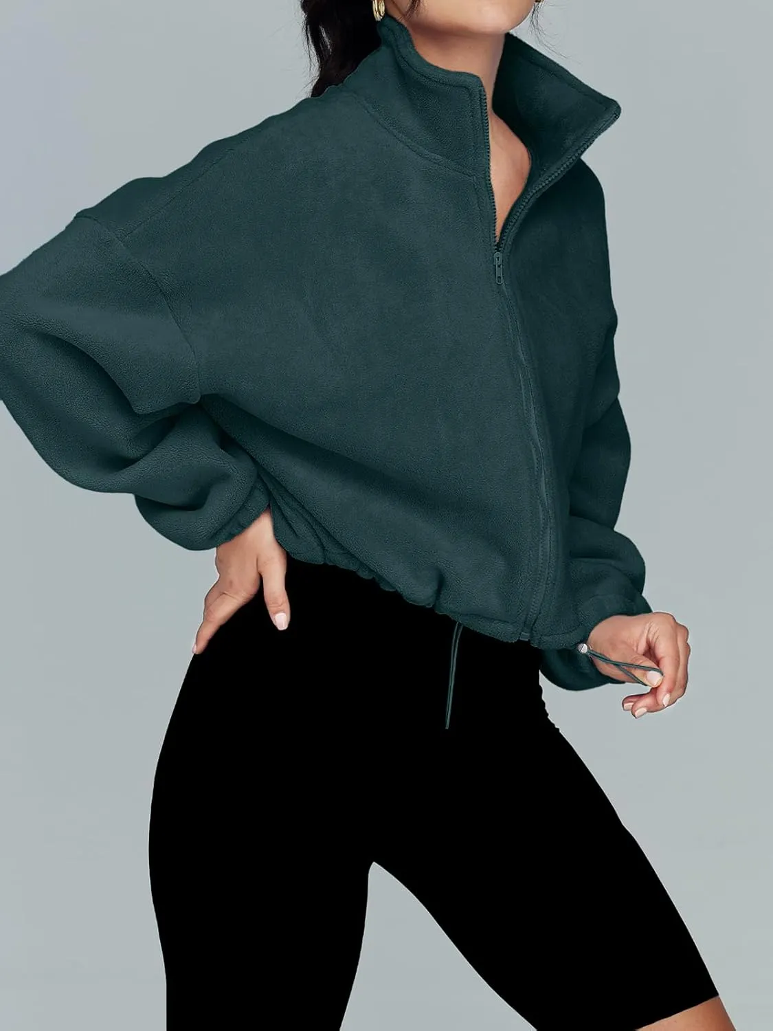 AUTOMET Womens Fleece Jackets Zip Up Oversized Sweatshirts Winter Clothes Long Sleeve Crop Sherpa Fall Outfits Fashion