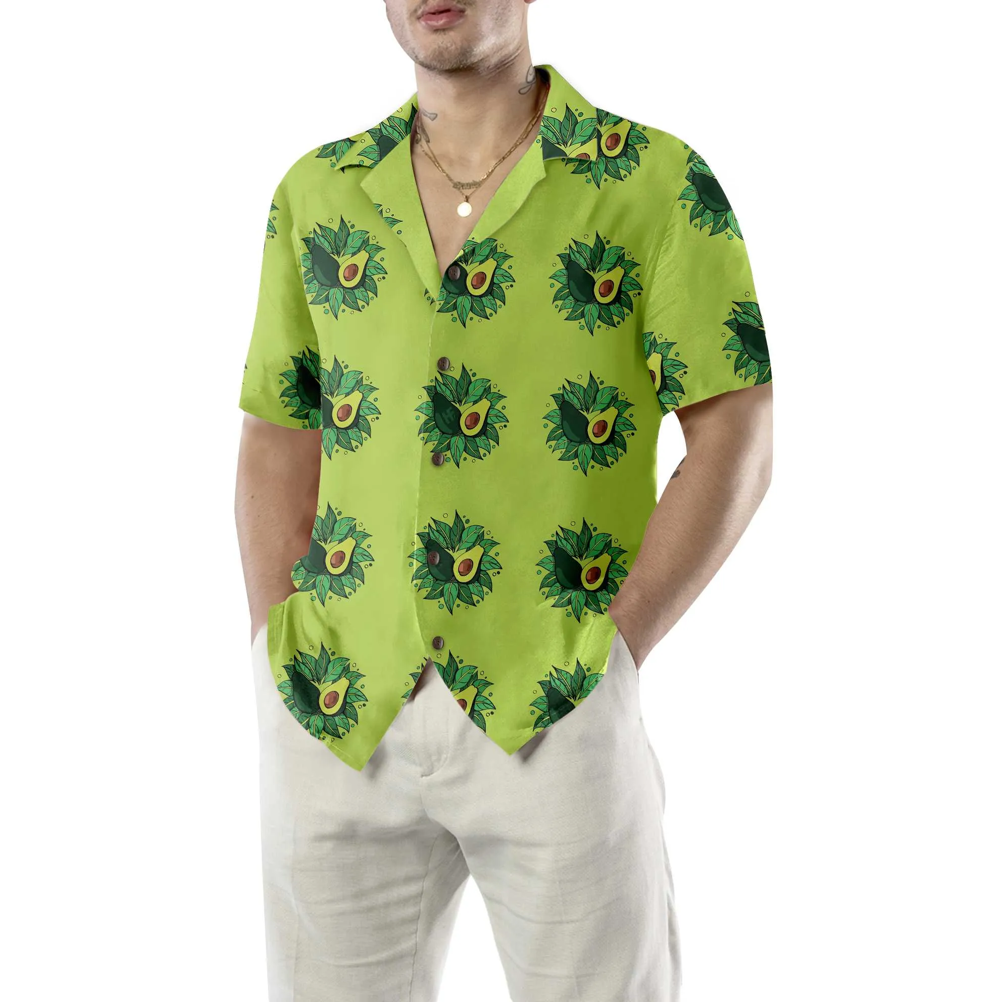 Avocado On Light Green Hawaiian Shirt, Funny Avocado Aloha Shirt, Short Sleeve Avocado Print Shirt, Best Gift For Avocado Lovers, Husband, Wife, Boyfriend, Girlfriend