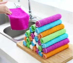 Bamboo Fiber Dish Cloth 5-20 Pcs Set